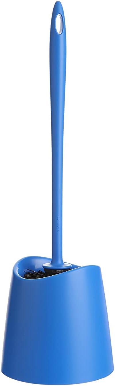 Wc-bürste – 1 Stück – Technischer Kunststoff – Effektive Reinigung – Badezimmer – 12 X 12 X 38 Cm – Blau