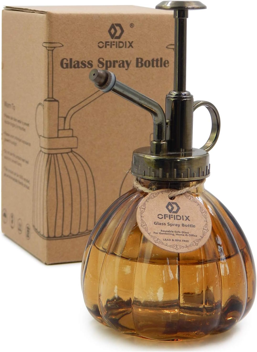 Gießkanne Aus Glas – 1 Stück – Vintage-bronze-stil – Kunststoffpumpe – Für Garten Und Innenbereich – 16 Cm (6,3 Zoll) Braun