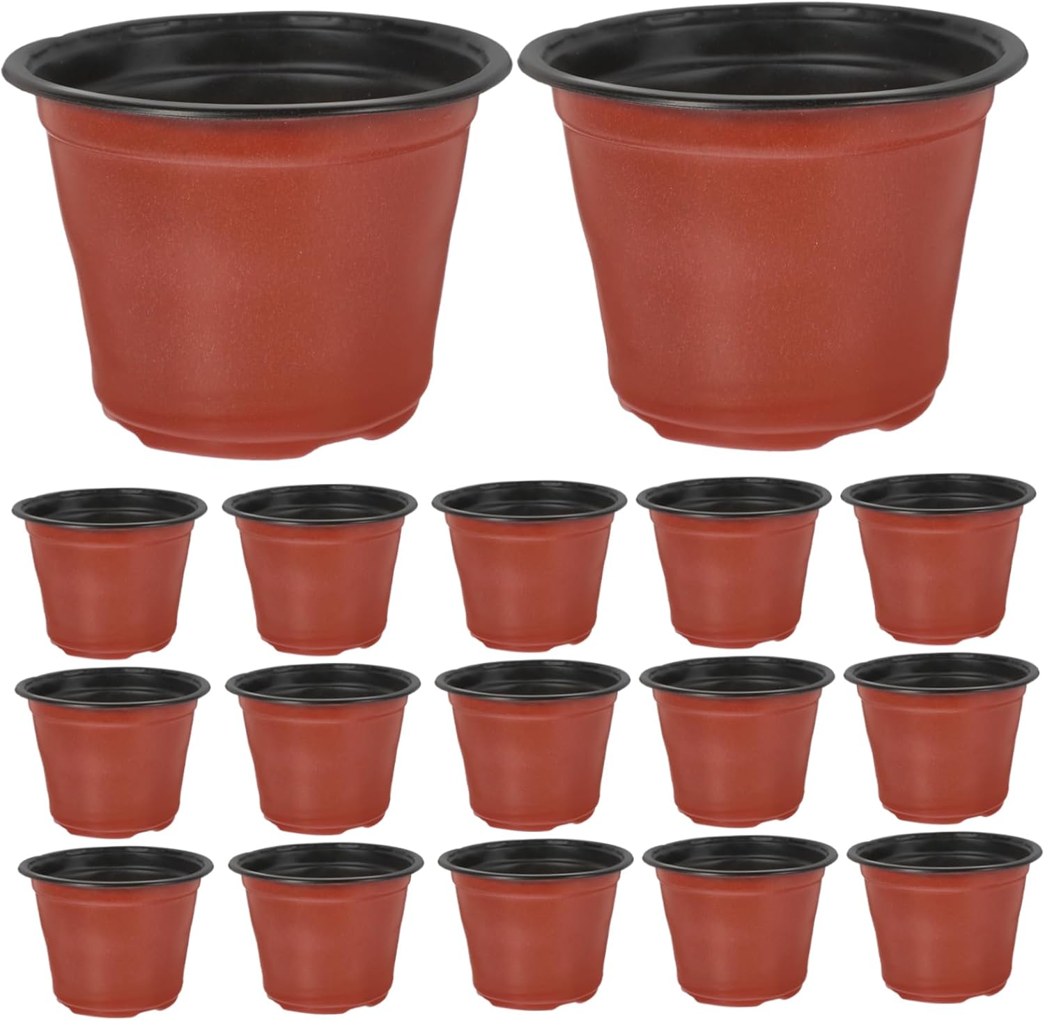 Blumentöpfe – 20 Stück – Pp-kunststoff – Mit Abflusslöchern – Für Garten Und Innenbereich – Braun