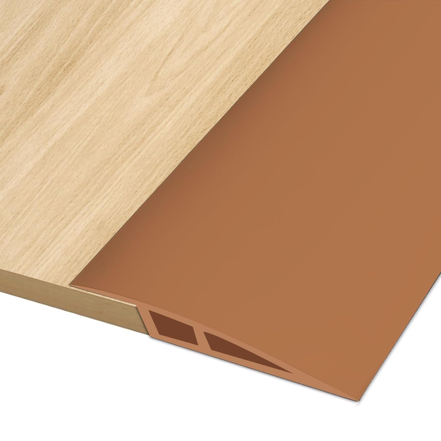 Selbstklebende Übergangsleiste – 1 Rolle – Braunes Pvc – Ausgleichsprofil 5–10 Mm – Bodenübergang Im Innenbereich – 100 X 5 Cm