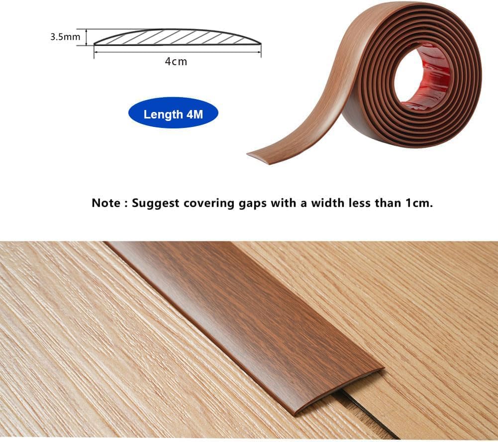 Übergangsprofil – 4 M – Teak-optik, Pvc – Selbstklebendes Übergangsprofil Für Den Innenbereich – 4 Cm Breit, Braun