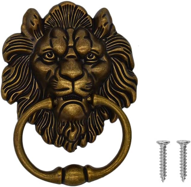 Türklopfer Mit Löwenkopf – 1 Stück – Zinklegierung – Retro-design – Für Türen Und Möbel – Bronze, 156 X 118 Mm