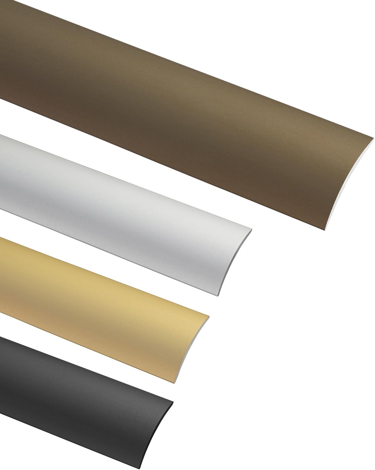 Aluminium-übergangsprofil – 1-teilig – Eloxiertes Bronze-aluminium – Klebemontage Ohne Bohren – Anschluss Für Vinyl-laminatböden – 30 X 900 Mm