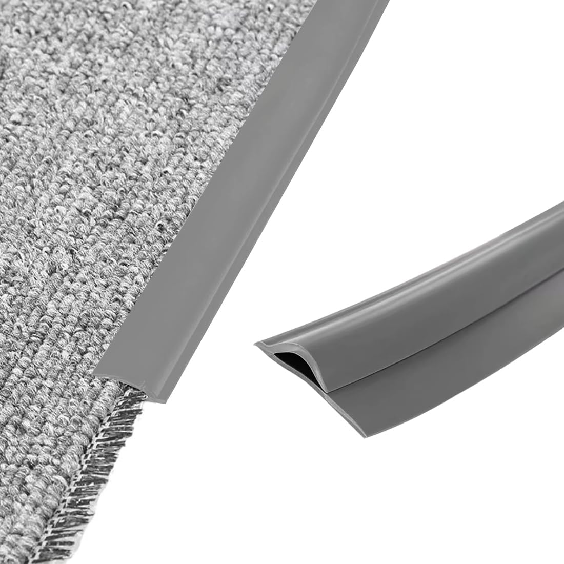 Flexible Kantenleiste – 3 Meter – Dunkelgraues Tpe – Nagelfreie Klebebefestigung – Übergangsprofil Für Teppich Und Boden – Für Zuhause Und Büro