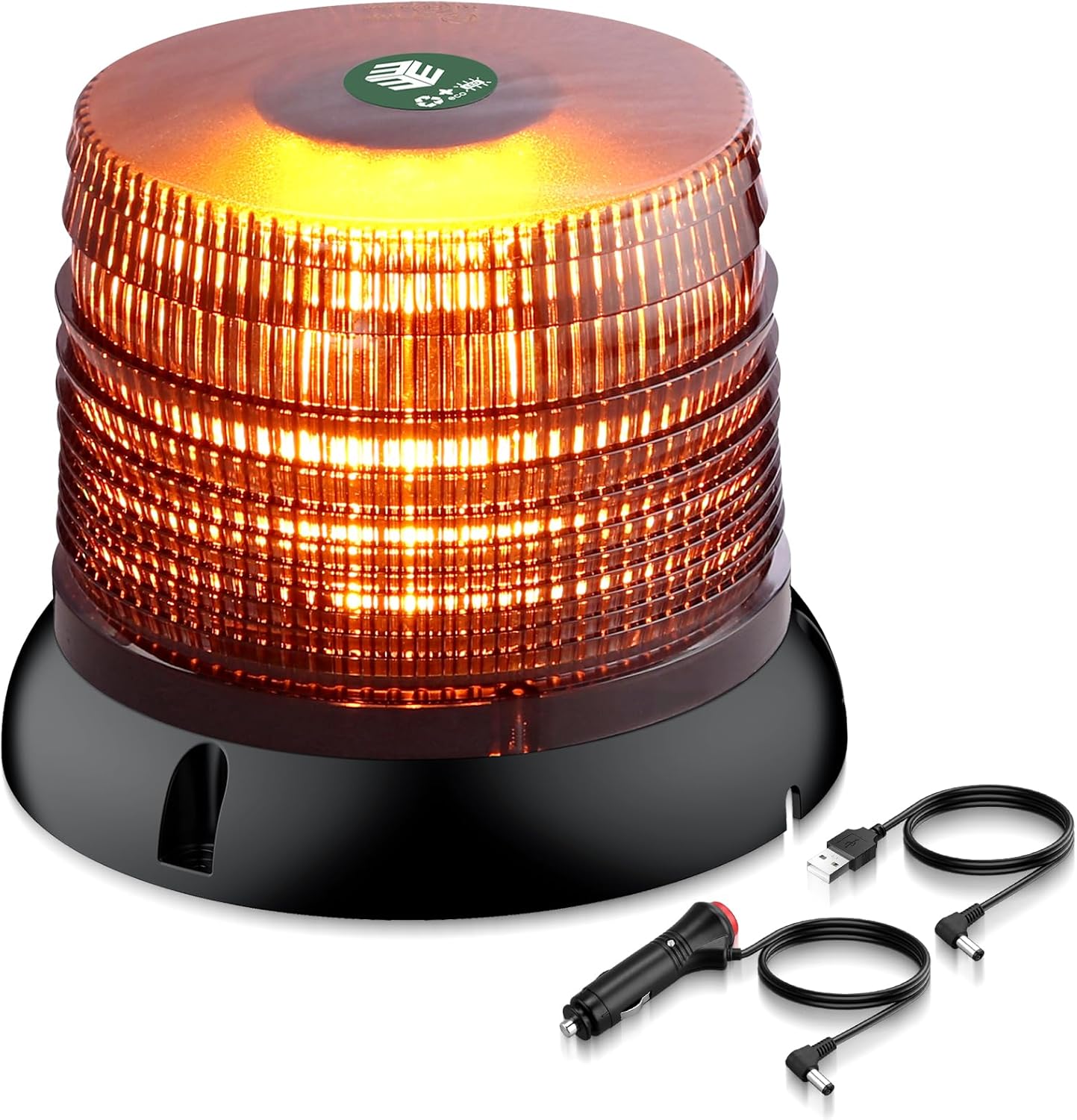 Drahtlose Led-warnleuchte – 1 Stück – Gelbes Abs – Rotierendes Rf-blitzlicht – Traktorfahrzeug – 72 Leds