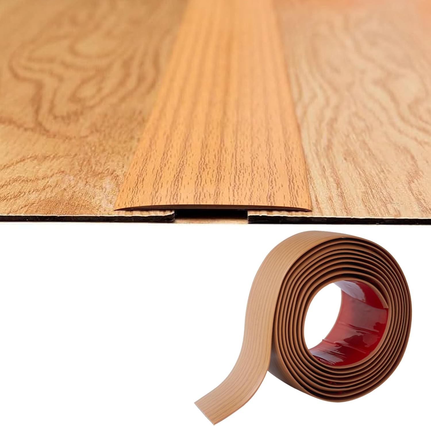 Pvc-übergangsprofil – 1 Stück – Gelbe Holzoptik – Schmale 2-mm-profilstärke, Selbstklebend – Für Boden- Und Türschwellen – 200 X 5 Cm