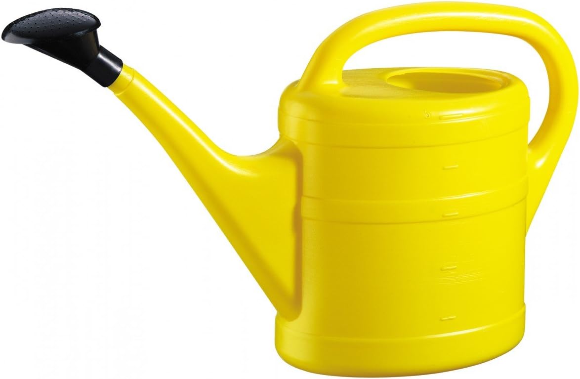 Gießkanne Aus Kunststoff – 1 Stück – Robustes Polyethylen – Inkl. Ausguss – Für Garten Und Balkon – 5 Liter, Gelb