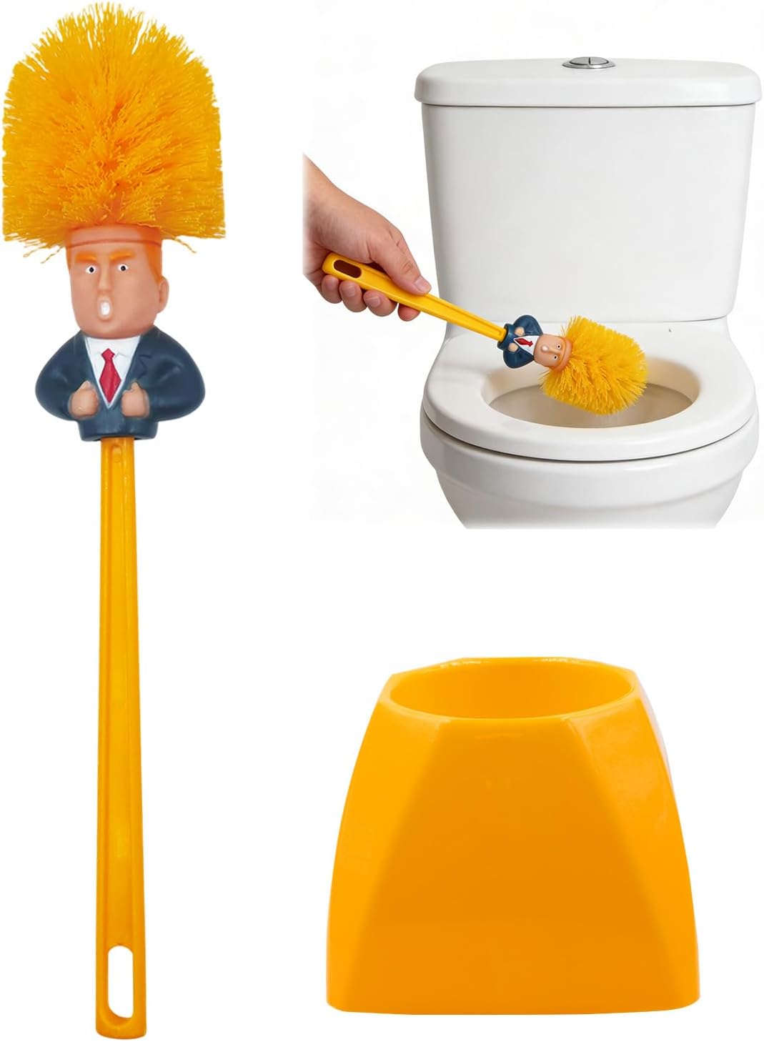 Humorvolle Toilettenbürste – 1 Stück – Robustes Kunststoff – 360°-reinigung Ohne Kratzer – Für Bad Und Gäste-wc – Inklusive Halterung