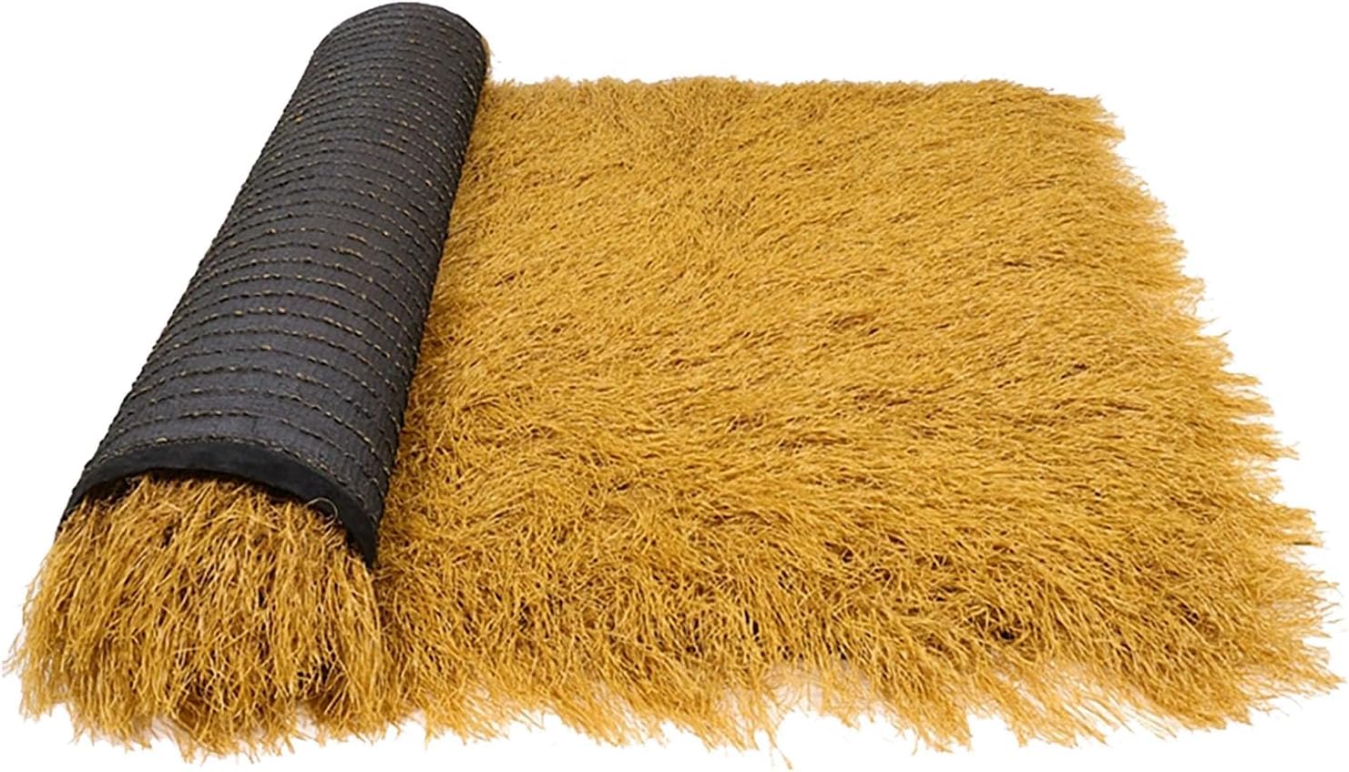 Synthetisches Strohdach – 1 Stück – Gelbes Pe-material – Wasserdicht Und Feuerhemmend – Für Tiki-bars Und Cabanes – 0,5 M X 2 M