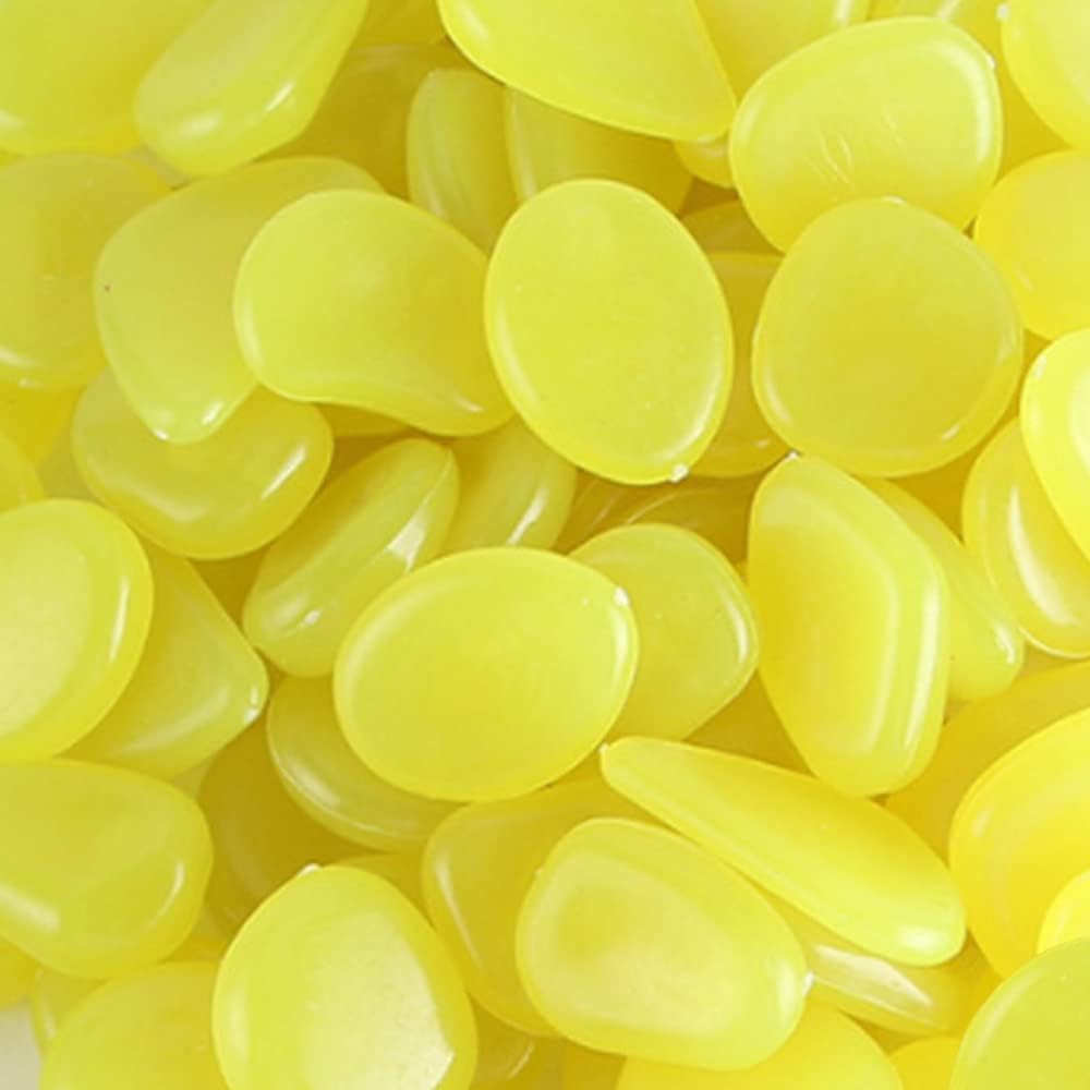 300 Leuchtsteine – Umweltfreundliches Harz – Leuchtet Im Dunkeln – Garten-, Weg- Und Aquariumdekoration – 2 Bis 3 Cm, Gelb