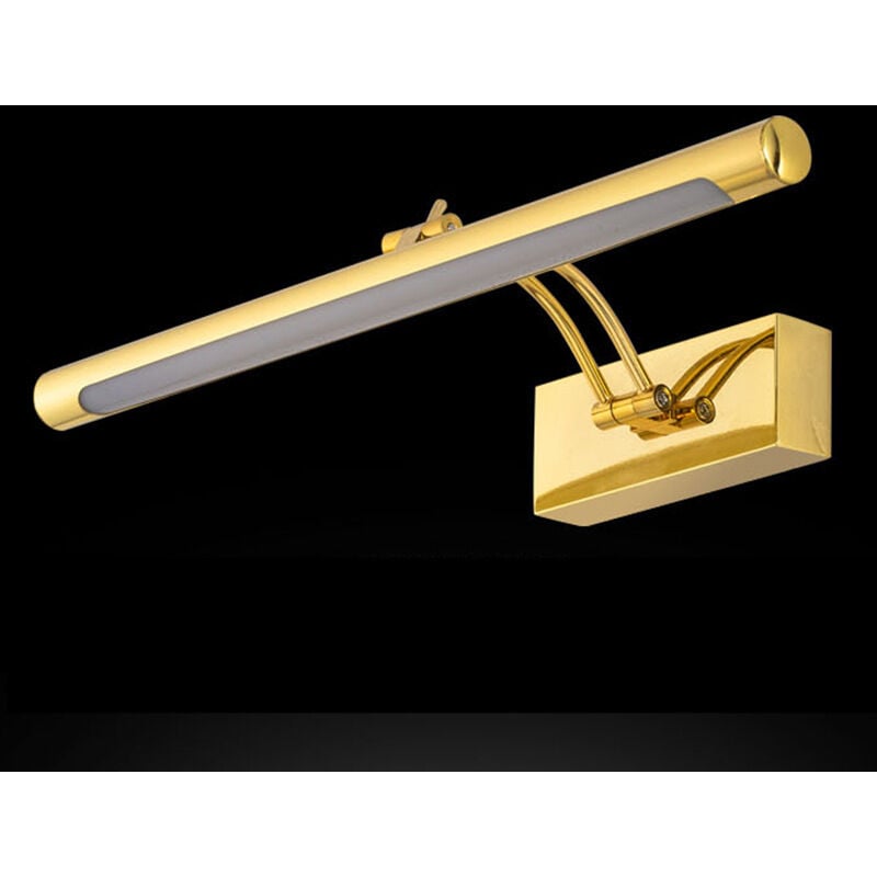 9-w-led-wandleuchte, Weiß, Für Badezimmer Mit Spiegelfront, 40 Cm, Gold