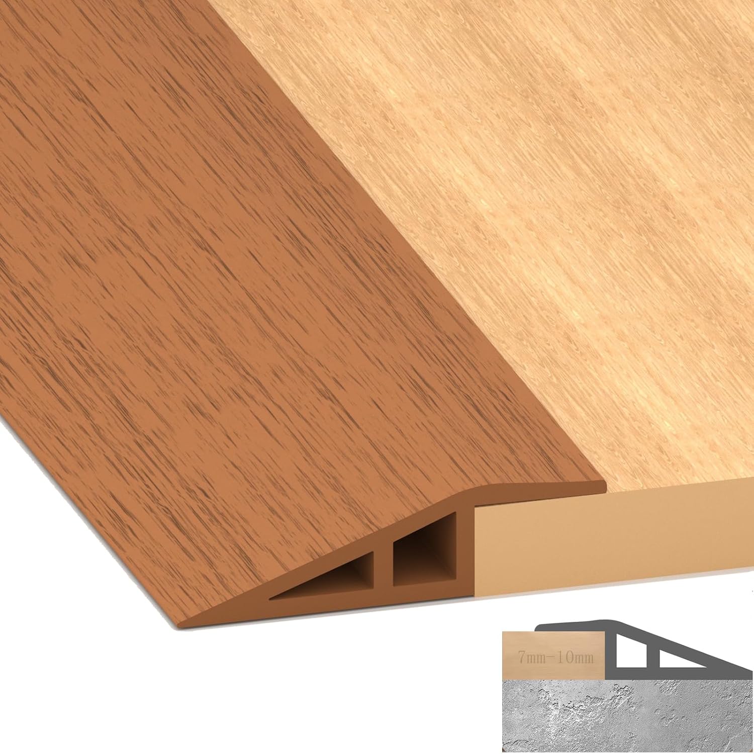 Selbstklebende Übergangsleiste – 2 Meter – Gelbe Holzmaserung, Pvc – Ausgleichsprofil 10–15 Mm – Übergangsprofil Für Innenböden – 200 X 5 Cm