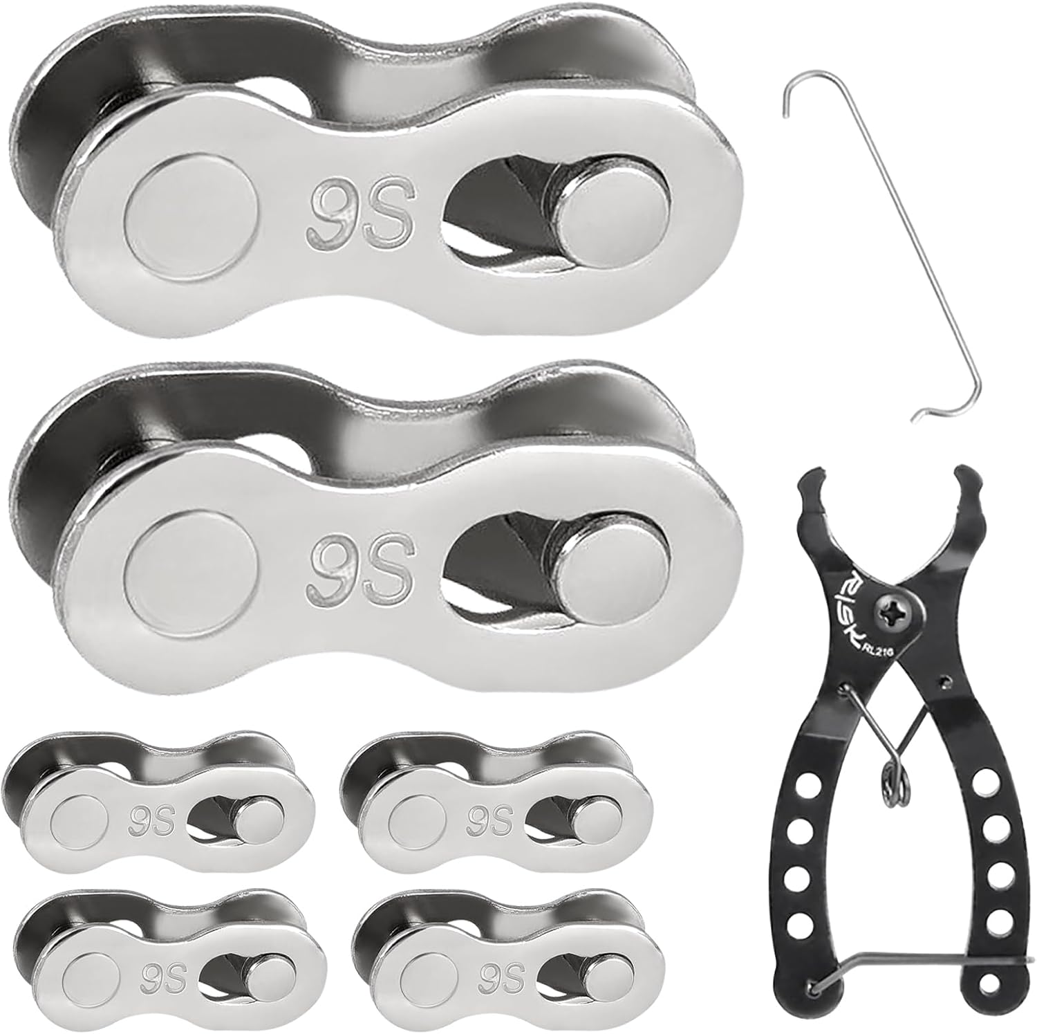 9-gang-fahrradketten-reparaturset – 6-teilig – Kohlenstoffstahl – Shimano-kompatibel – Schnellmontagewerkzeug