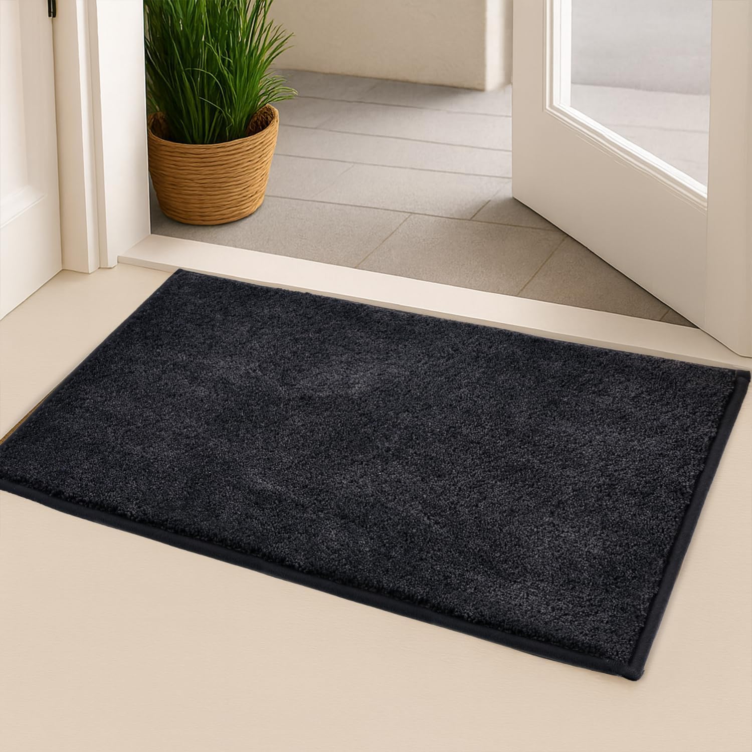 Indoor-teppich 40 X 60 Cm – 1 Stück – Mikrofaser – Rutschfest Und Saugfähig – Für Küche, Bad Und Flur – Grau