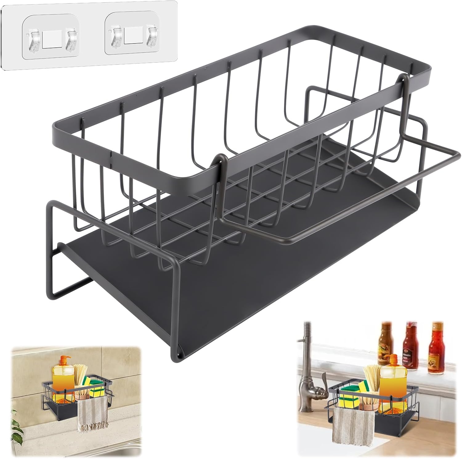 Spülbecken-organizer – 1 Stück – Edelstahl – Aufbewahrung Für Küche Und Bad – Grau – 23 X 9 X 10 Cm