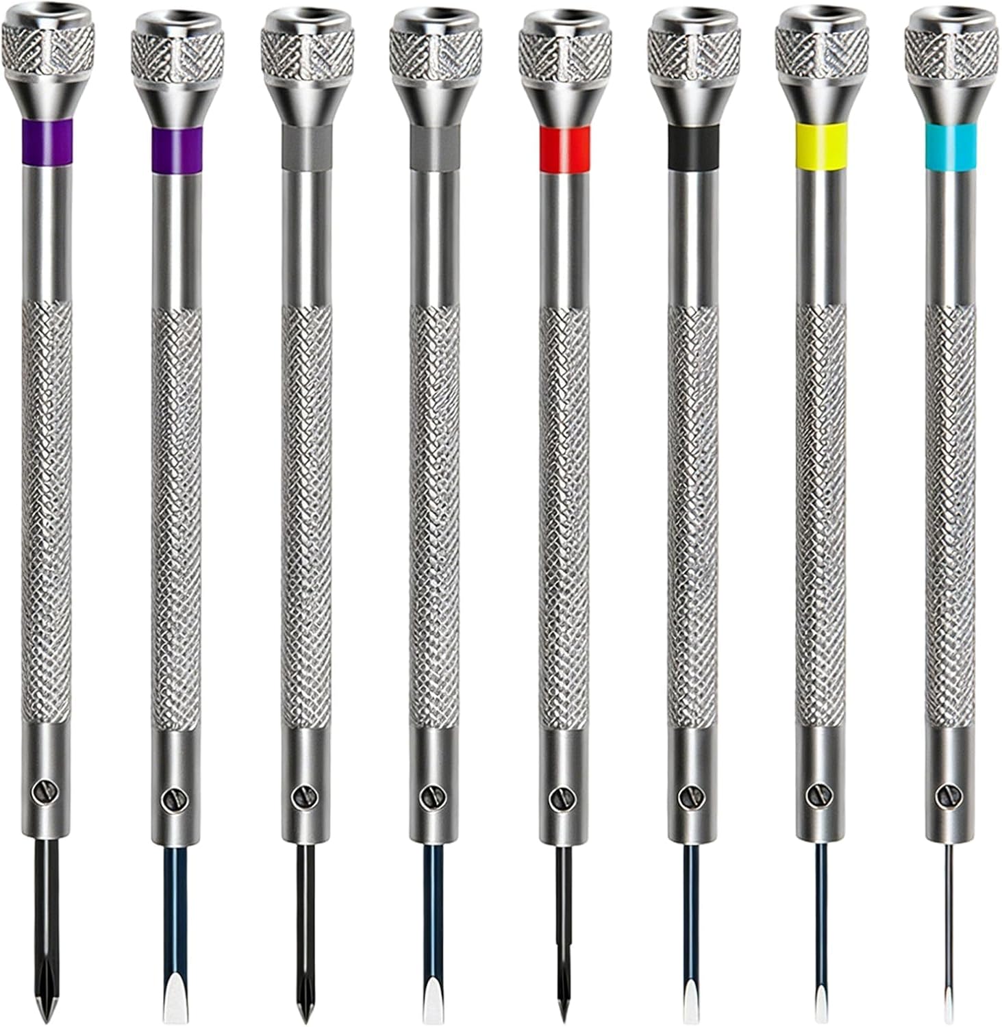 Uhrmacher-schraubendreher-set – 8-teilig – Edelstahl – Präzision 0,6–1,6 Mm – Uhren- Und Elektronikreparatur – Silber