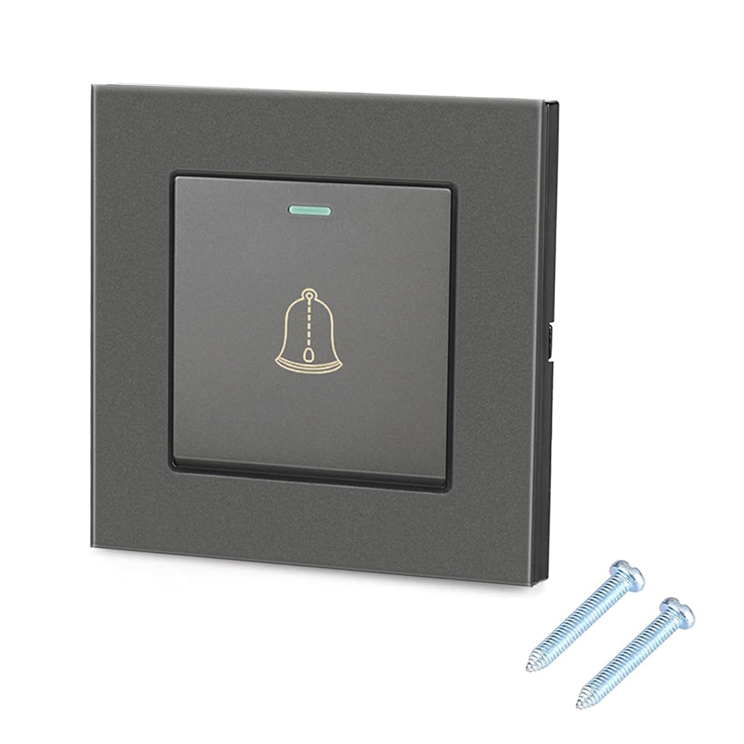Türklingelschalter – 1 Stück – Glas Und Kunststoff – Wasserfest 220–250 V – Für Zuhause Und Hotel – Grau