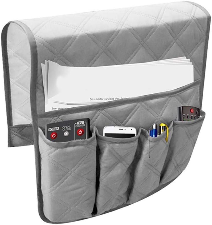 Sofa-armlehnen-organizer – 1-teilig – Polyester – 5 Aufbewahrungstaschen – Wohn-/schlafzimmer – 90 X 34 Cm – Grau