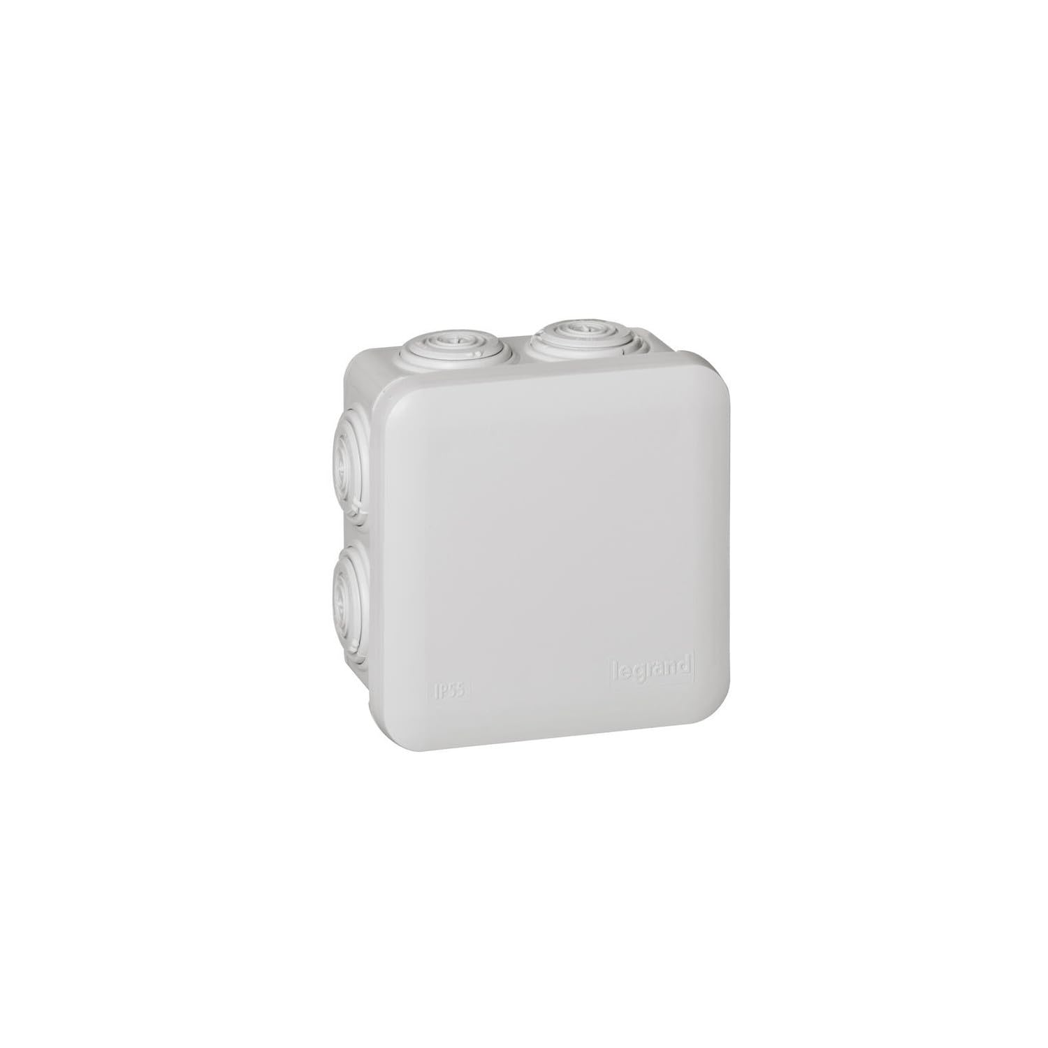 Quadratische Anschlussdose – 1 Stück – Grauer Kunststoff – Wasserdicht Nach Ip55 – 7 Flexible Kabeleinführungen – 80 X 80 X 45 Mm