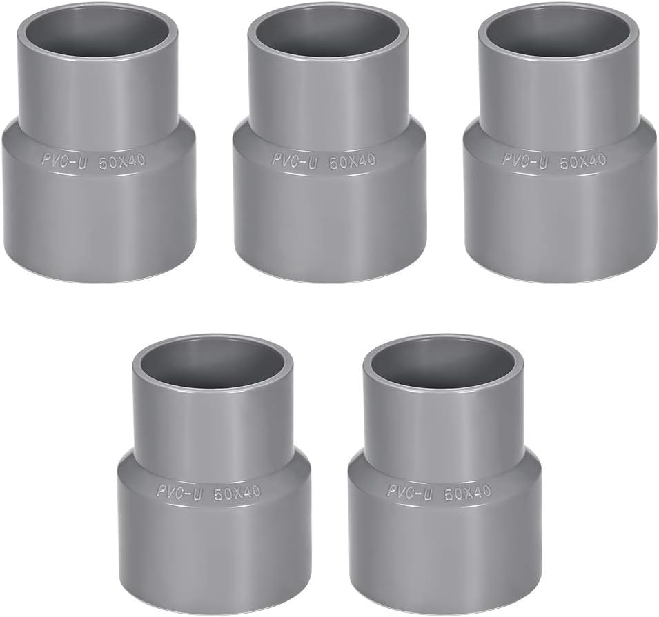 Dwv Hub 40 Pvc-rohrreduzierstück, Grau, 40 Mm X 50 Mm, Muffe, 5 Stück - B07tsc9fly
