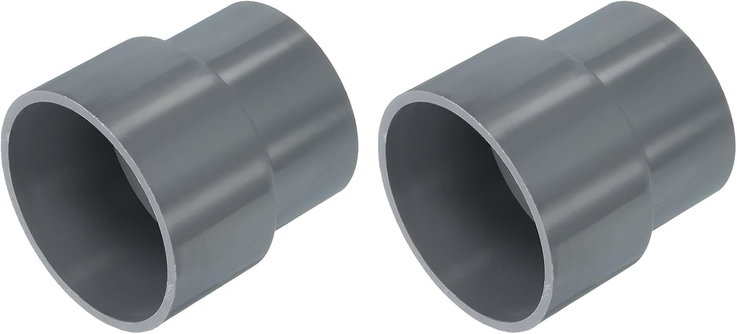 2 Stück Reduzierstücke Aus Pvc, 2-1/2" X 2" Pvc-geradkupplungsadapter Für Wasserleitungen, Sanitär- Und Abwasseranschlüsse, Grau
