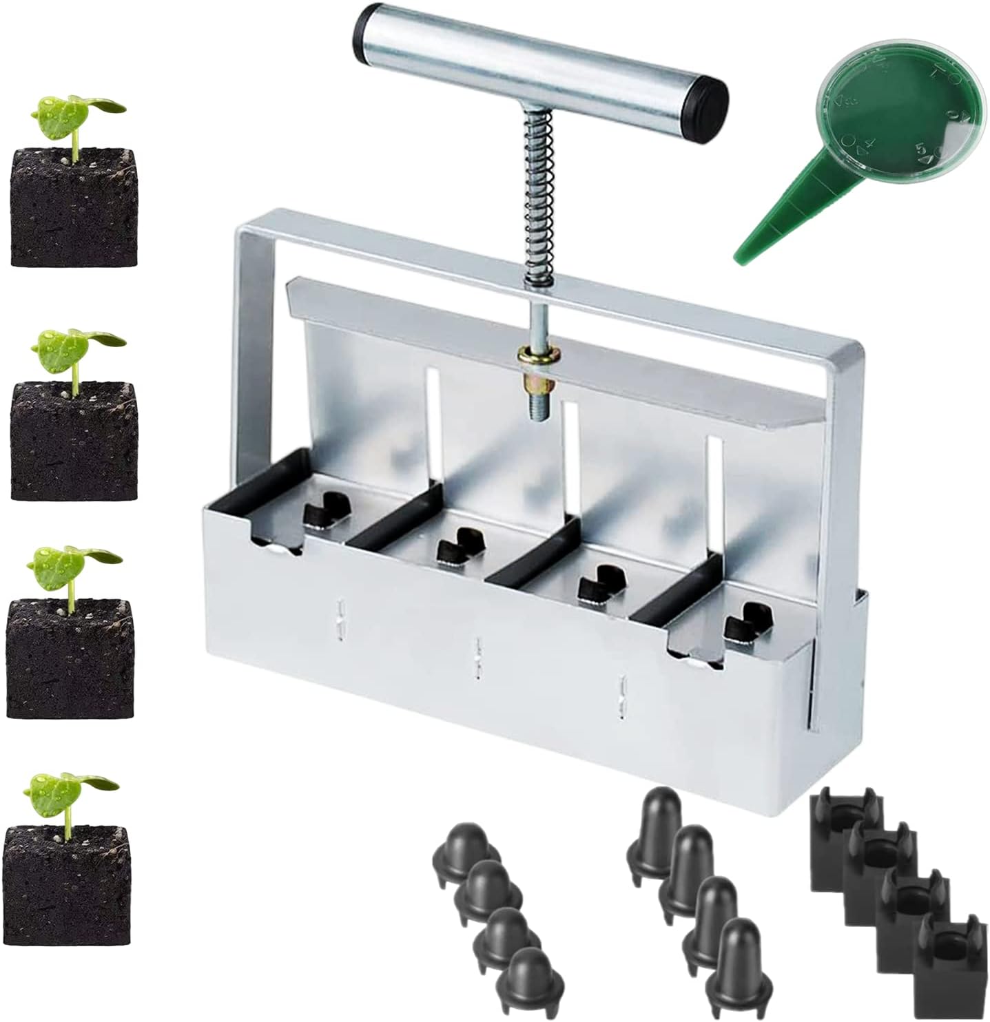 Manuelle Wurzelblocker-form – 4 Blöcke À 5 X 5 Cm – Verzinkter Stahl – Würfelförmige Wurzelform – Für Gartenarbeit Im Freien Und In Innenräumen – Ergonomisches Werkzeug