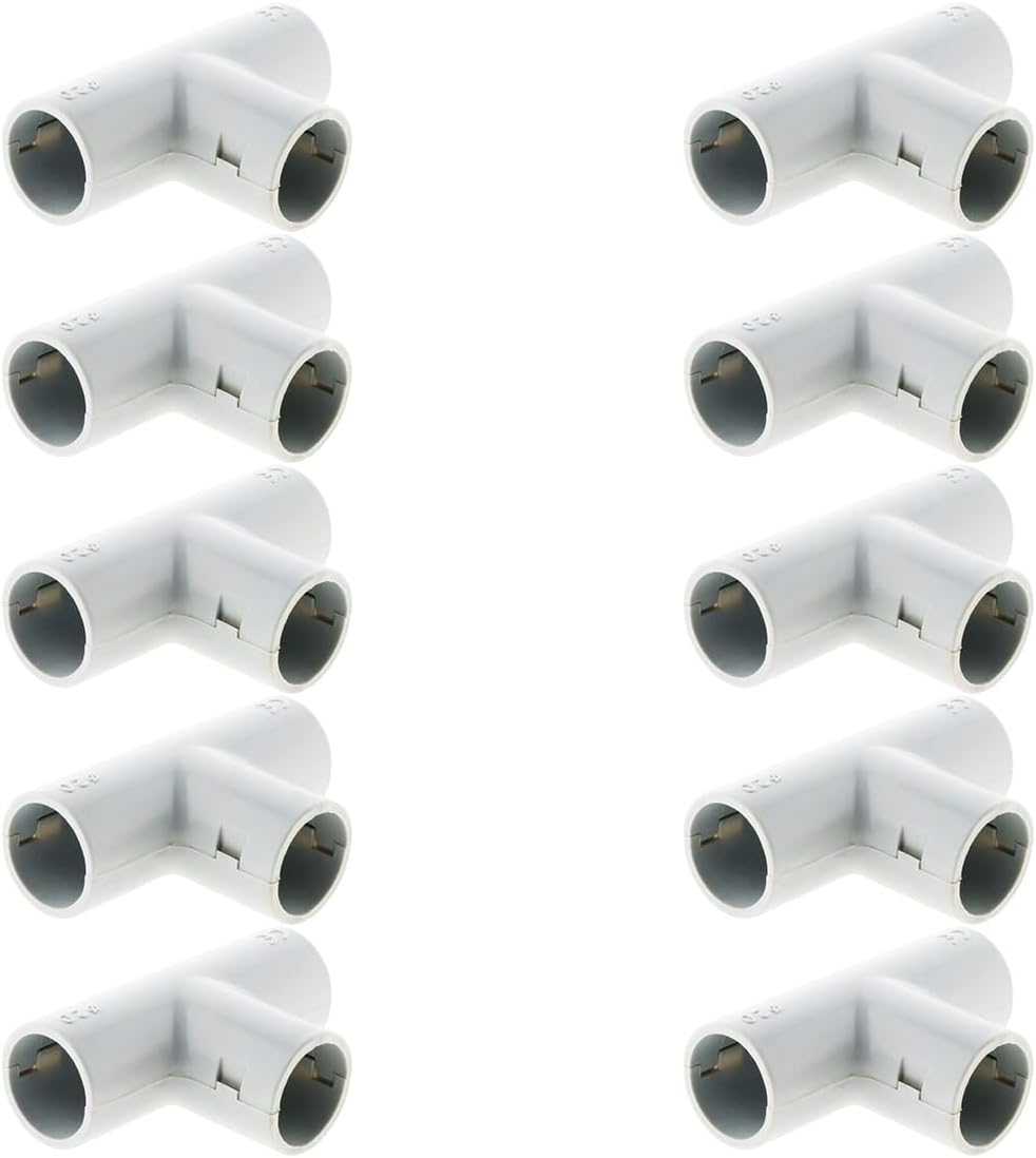 T-stück Für Irl-rohre – 10er-pack – Grauer Kunststoff, Ø 20 Mm – Schnellanschluss – Sanitär- Und Elektroinstallation – Durchmesser 20 Mm