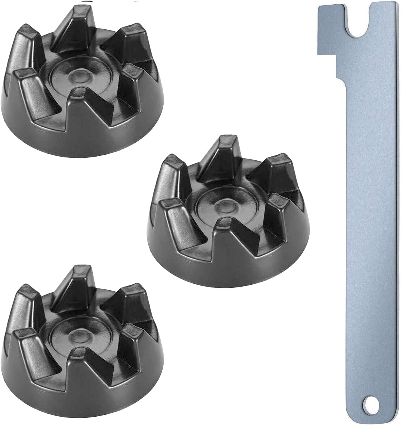 3er-set Kupplungen 9704230 Schwarz Und Silber – Gummi Und Metall – Inkl. Schraubenschlüssel – Reparatur Für Ksb52 Ksb5 Mischer