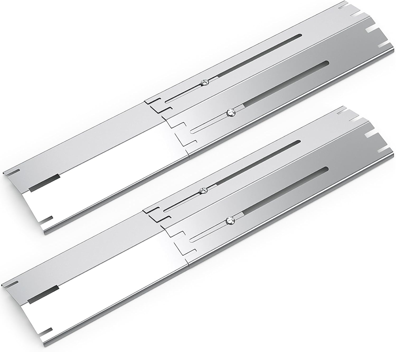 Universelle Kochplatte – 2er-set – Edelstahl – Verstellbar Von 34 Bis 53,3 Cm – Für Gasgrills Im Freien – Brennerschutz