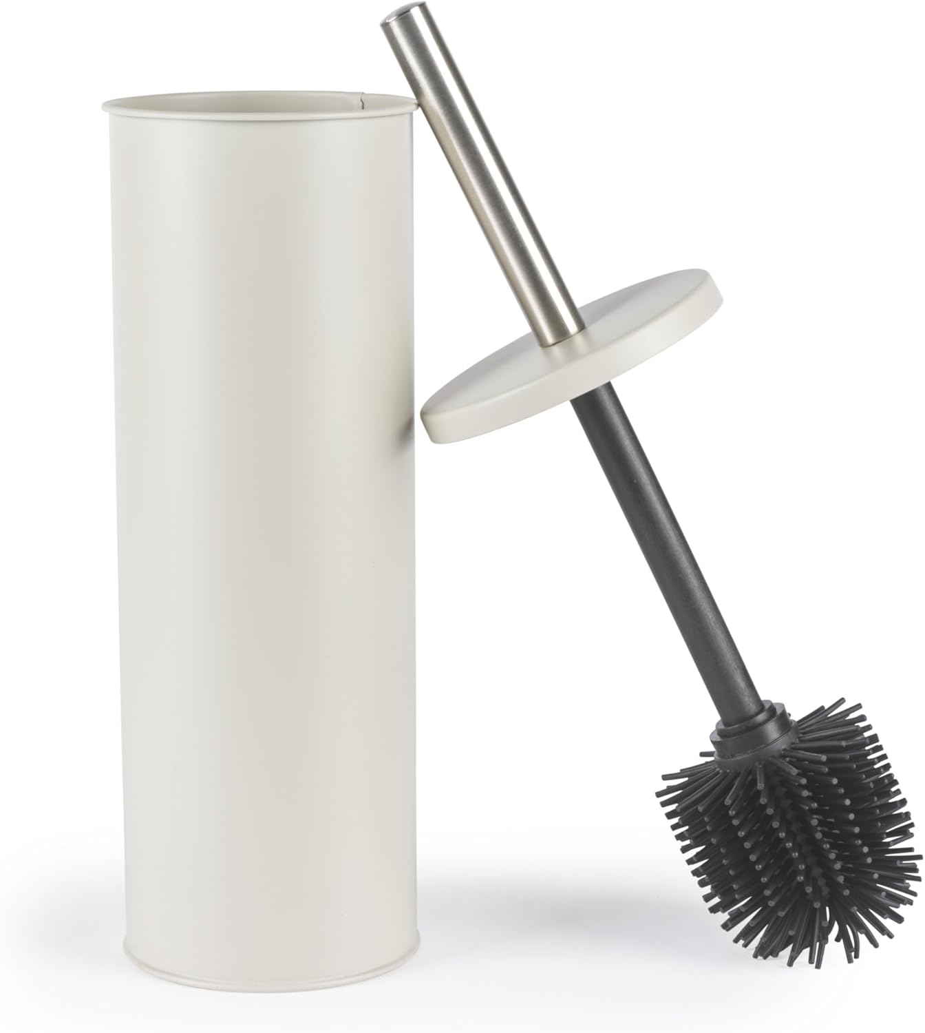 Wc-bürste Mit Halter – 1-teilig – Silikon Und Metall – Hygienische, Spritzwassergeschützte Reinigung – Für Moderne Badezimmer – Silberfarben