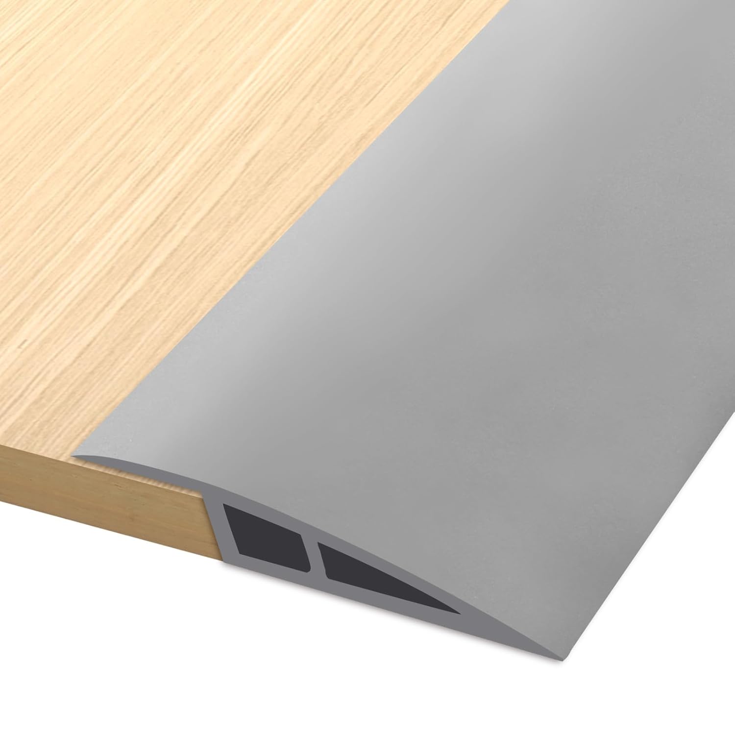Selbstklebende Übergangsleiste – 1 Rolle – Graues Pvc – Ausgleichsprofil 5–10 Mm – Bodenübergang Im Innenbereich – 100 X 5 Cm