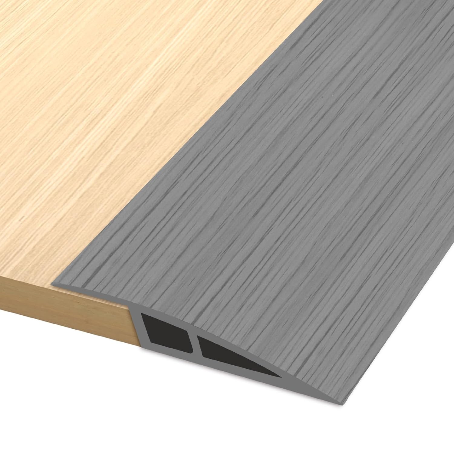 Selbstklebende Übergangsleiste – 1 Rolle – Graues Pvc In Holzoptik – Ausgleichsprofil 5–10 Mm – Übergangsprofil Für Innenböden – 100 X 5 Cm