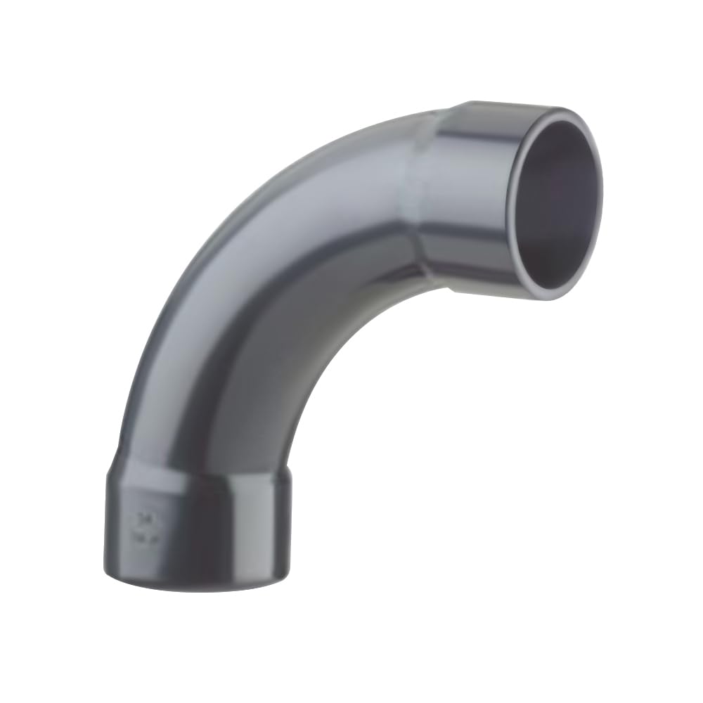 90°-pvc-druckbogen – 1 Stück – Acs-zertifiziertes Pvc-uh – Gewindefitting Mit Großem Radius – Für Schwimmbäder Und Bewässerungsanlagen – 40 Mm Durchmesser