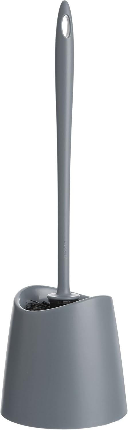 Wc-bürste – 1 Stück – Technischer Kunststoff – Gründliche Reinigung Und Hygiene – Für Moderne Badezimmer – 12 X 12 X 38 Cm, Grau