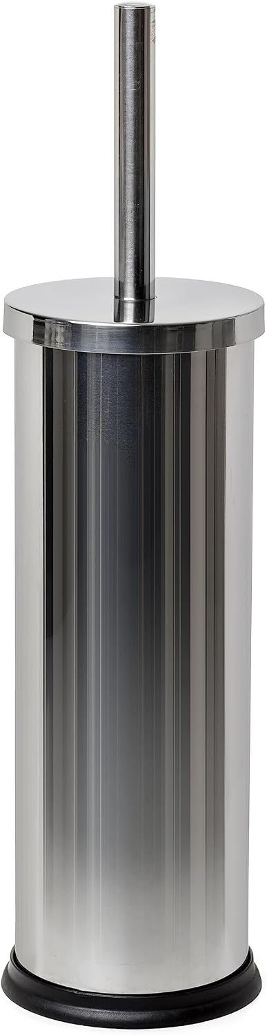 Wc-bürste Aus Edelstahl – 1 Stück – Moderne Spiegeloptik – Hygienische Reinigung Mit Halterung – Für Moderne Badezimmer – 10,2 X 10,2 X 38,5 Cm