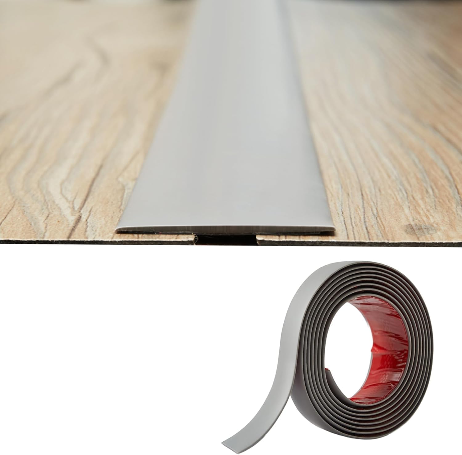 1,2 M Pvc-übergangsprofil – Grau, 2 Mm Dick – Flexibles, Selbstklebendes Profil – Dünne Bodenfuge – Für Türschwellen Und Fliesen