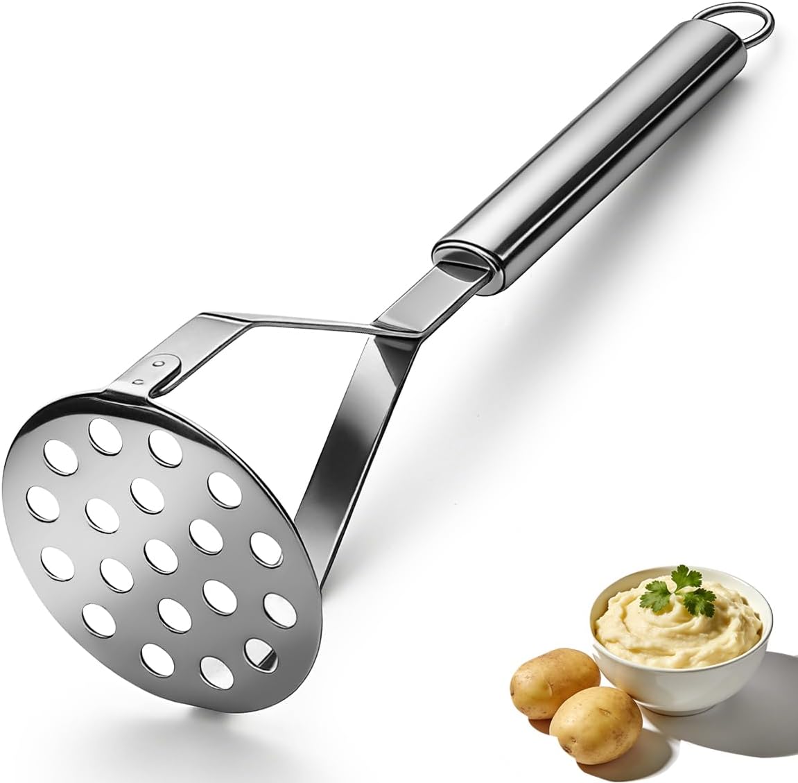 Kartoffelstampfer – 1 Stück – Edelstahl – Multifunktionaler Zerkleinerer – Für Den Täglichen Gebrauch – 25 Cm