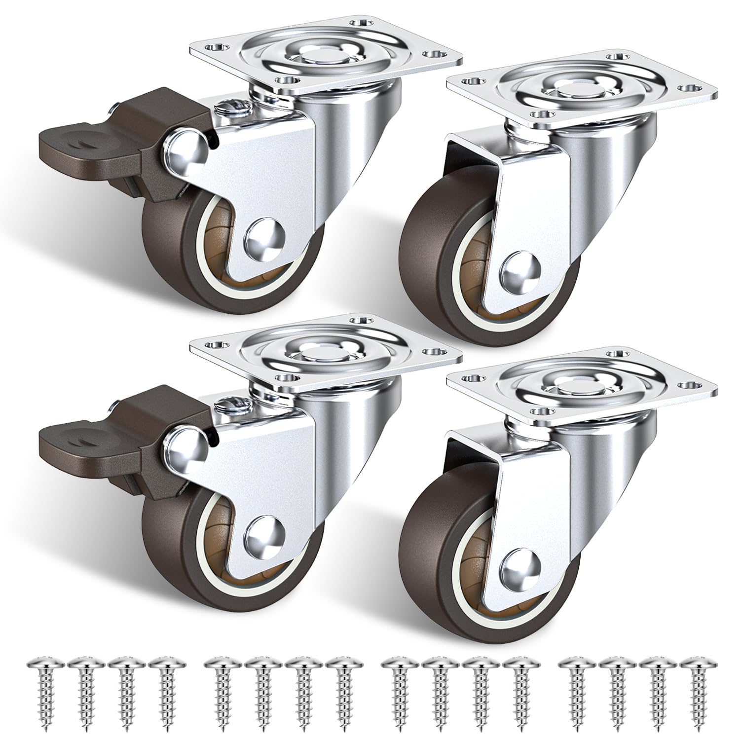 Möbelrollen 38 Mm – 4er-set – Tpr – Tragkraft 90 Kg – 360° Drehbar
