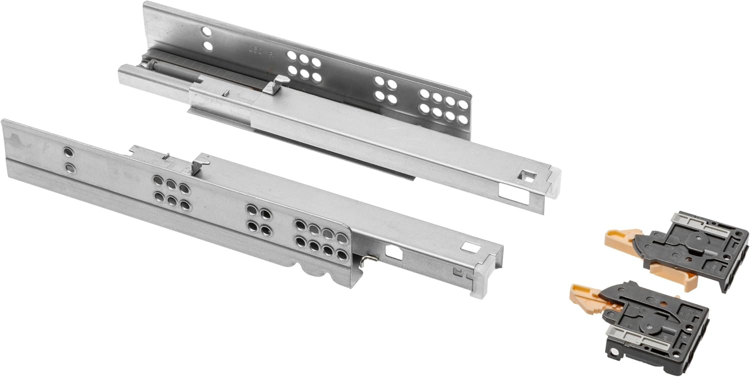 Schubladenschienen – 2 Paar – Verzinkter Stahl – Soft-close Und Vollauszug – Küche Und Bad – 450 Mm