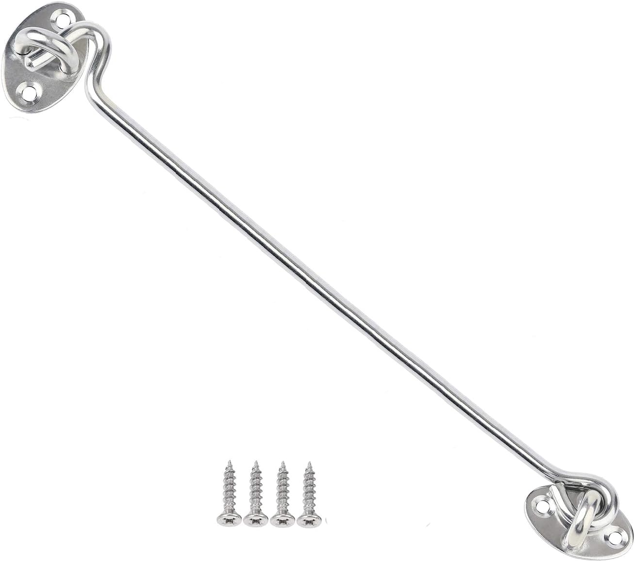 Set Mit 2 Hakenriegeln – Edelstahl – Sicherer Verschluss – Türen, Fenster, Scheunen – 30,5 Cm