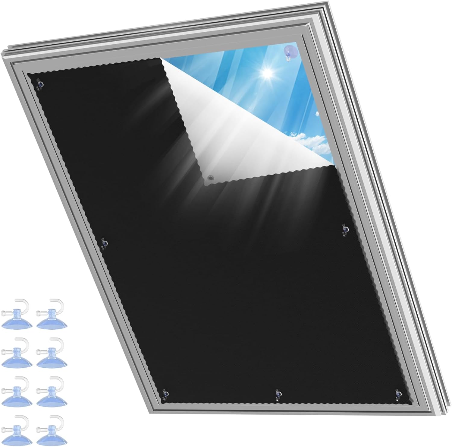 Verdunkelungsrollo Für Dachfenster – 1 Stück – Silbernes Oxford-gewebe – Wärmedämmend, Kein Bohren Erforderlich – Für Schlafzimmer Und Büro – 116 X 120 Cm