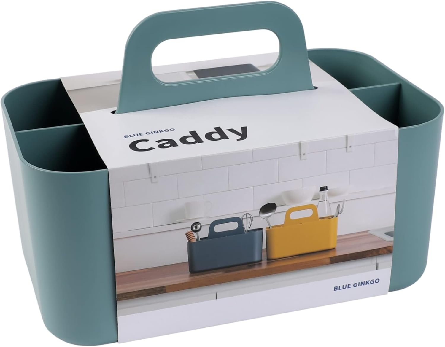 Stapelbarer Organizer – 1 Stück – Kunststoff – Tragbar Mit Trennwänden – Badezimmer/büro – Grün, 25 X 15,5 X 27 Cm