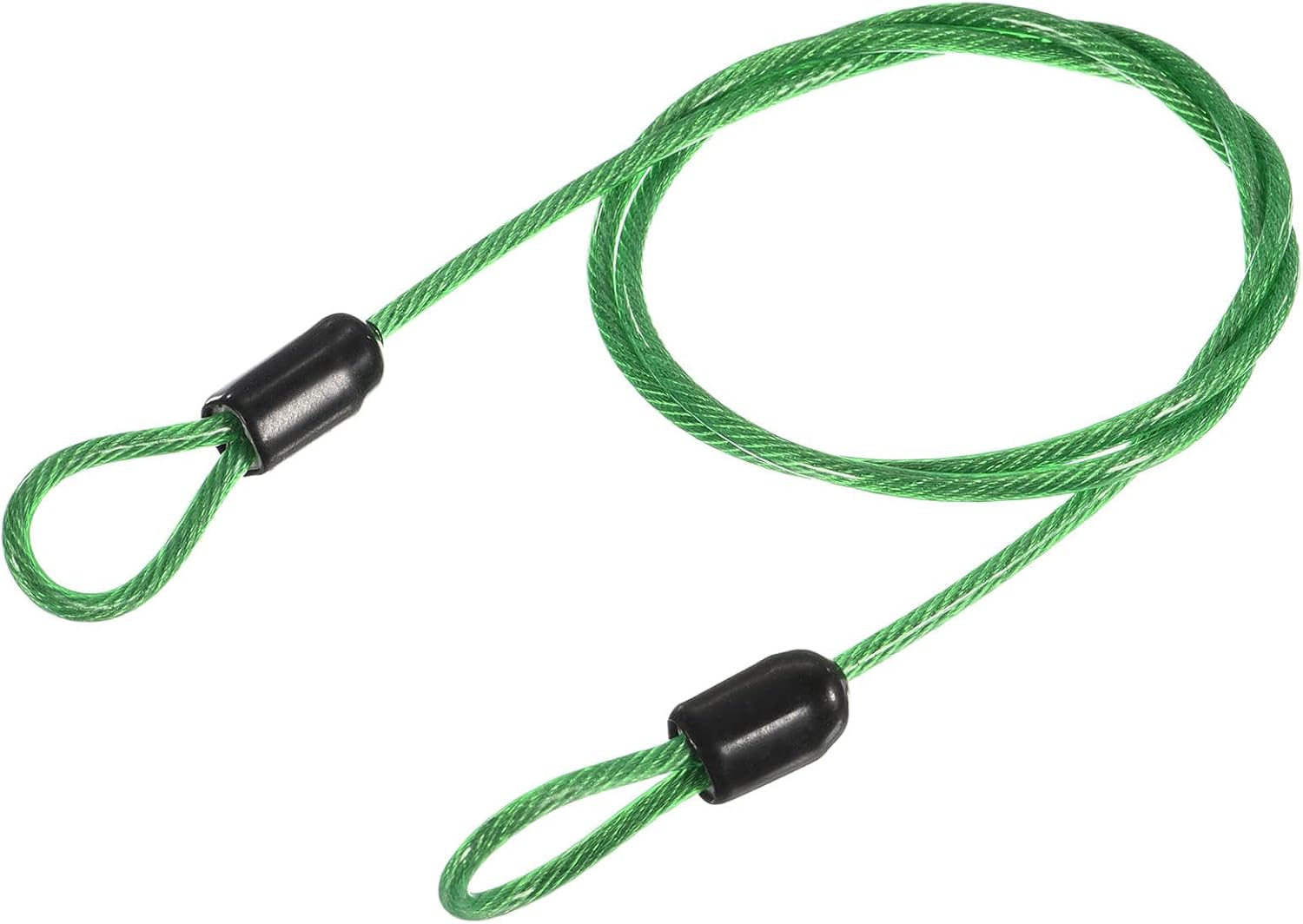 Sicherheitsseil – 1 Stück – Stahl Und Kunststoff – Flexible Doppelschlaufe – Für Fahrräder Und Gepäck – Grün, 2,5 Mm X 1 M