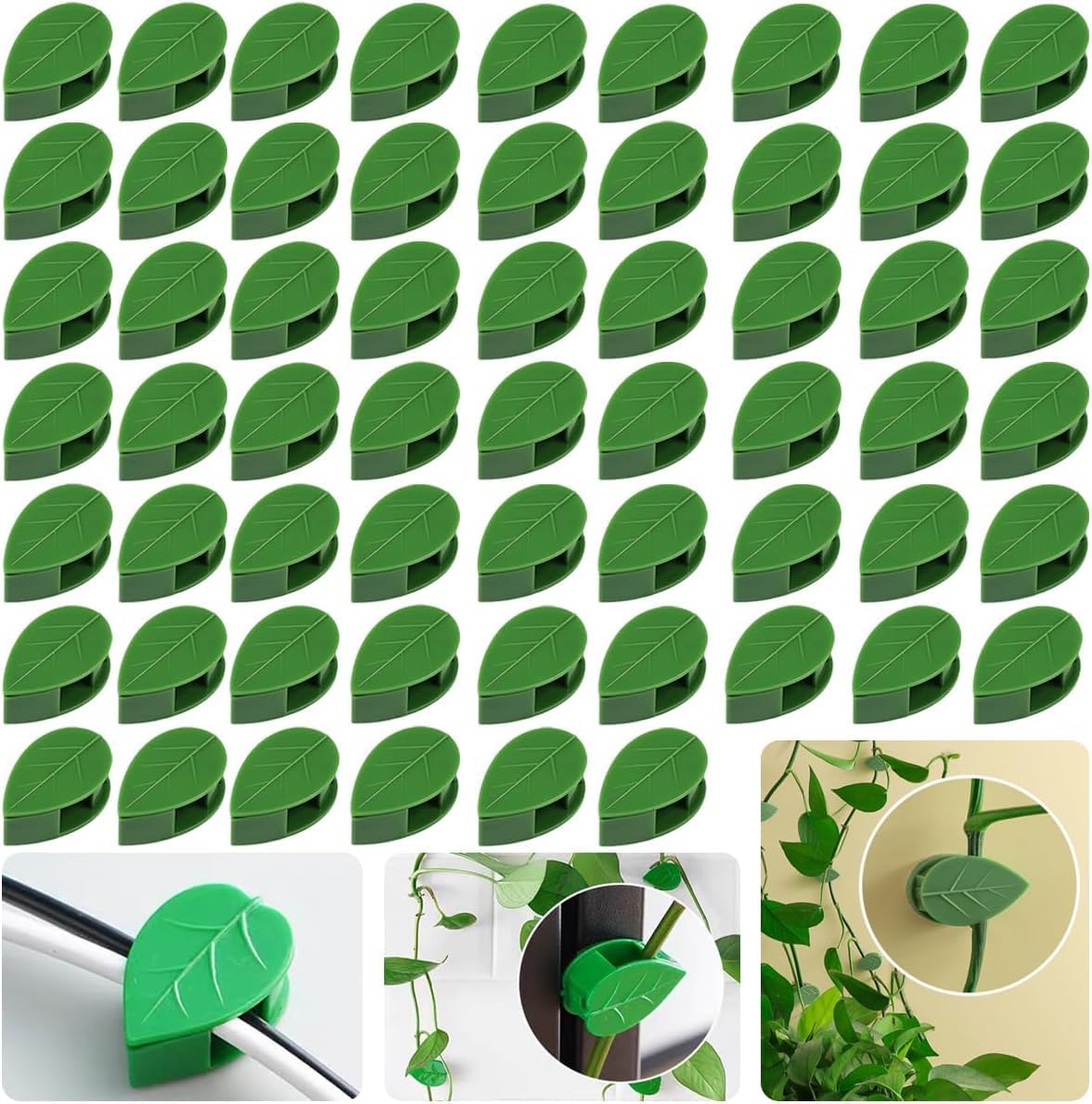 Rankhilfe Für Kletterpflanzen – 40er-pack – Grünes Abs – Unsichtbare Montagehalterung – Garten, Wand, Büro – 3,5 Cm