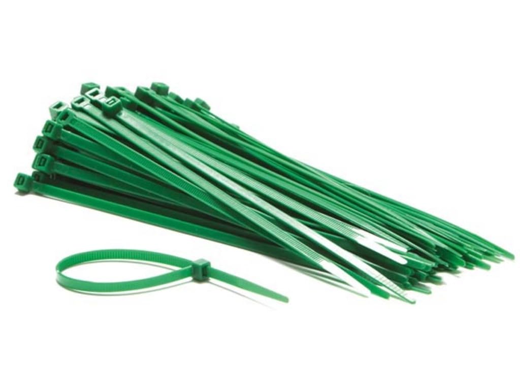 Grüne Nylon-kabelbinder – 100 Stück – Uv-beständig – Selbstsichernd – 23 Kg – Für Innen Und Außen – 200 X 4,6 Mm