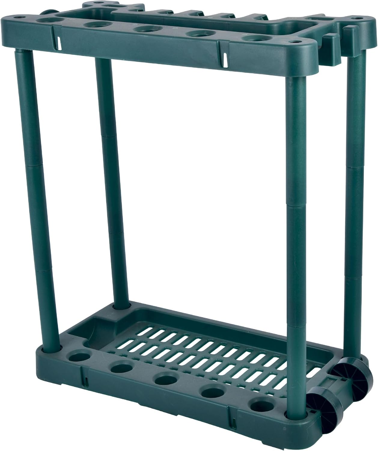 Gartengeräte-aufbewahrungseinheit – 1 Stück – Grünes Polypropylen – Möbel Auf Rollen – Für Schuppen Und Terrasse – 75 X 34,5 X 83 Cm