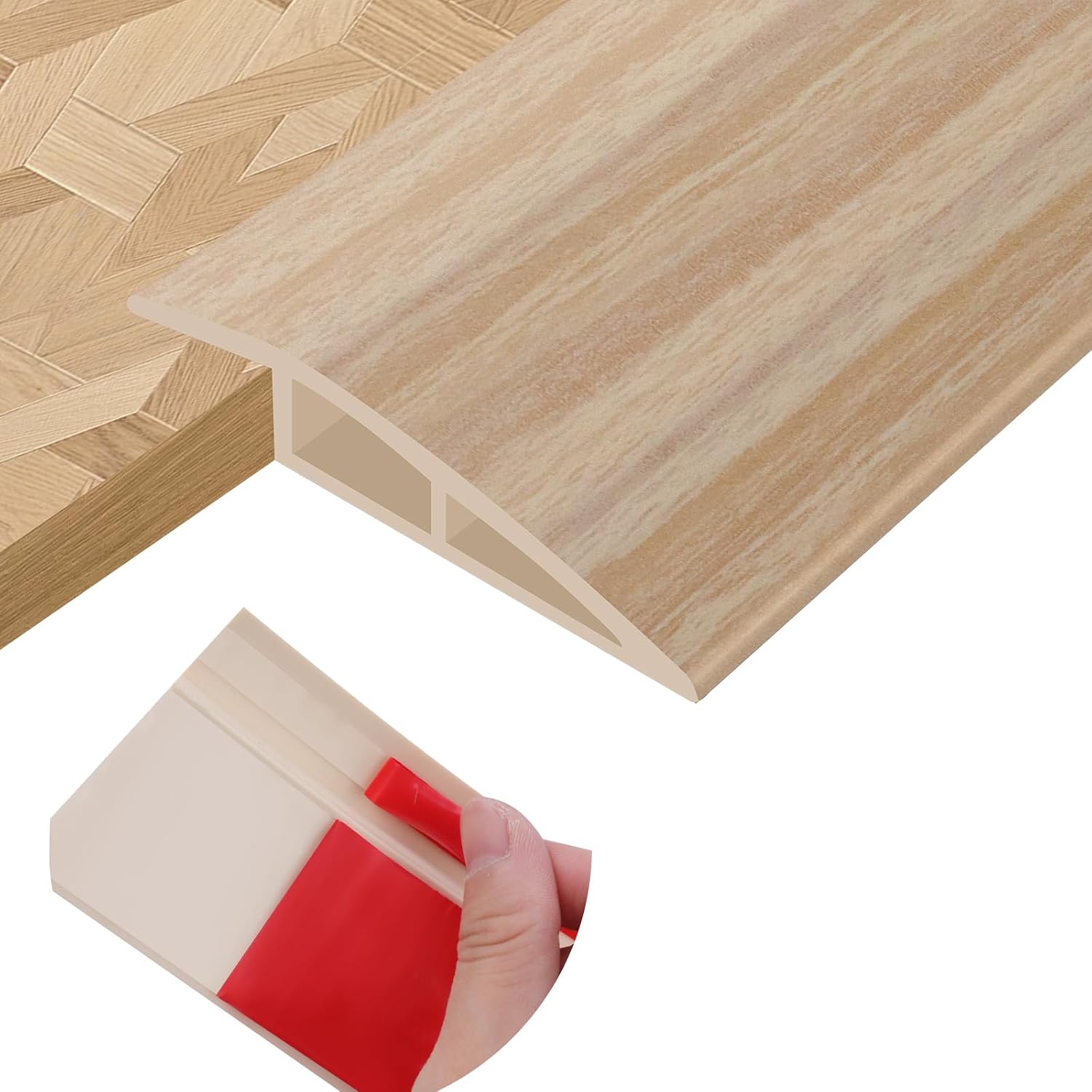 Selbstklebende Übergangsleiste – 1 Stück – Hellgelbes Pvc In Holzoptik – Kein Bohren Für Den Bodenübergang Erforderlich – Für Private Und Gewerbliche Nutzung – 10 Mm X 1 M