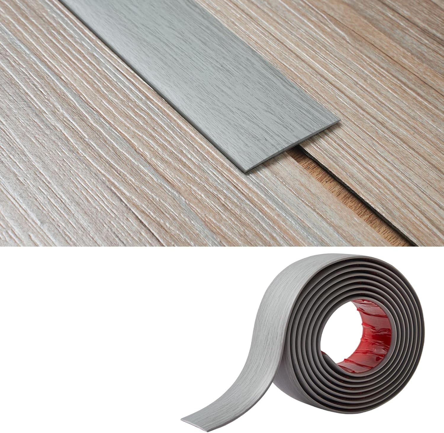 Selbstklebende Pvc-übergangsleiste – 1 Stück – Hellgraue Holzoptik – Übergang Zwischen Boden Und Fliesen – Für Den Innenbereich (privat Und Gewerblich) – 5 Cm X 2 Mm X 2 M