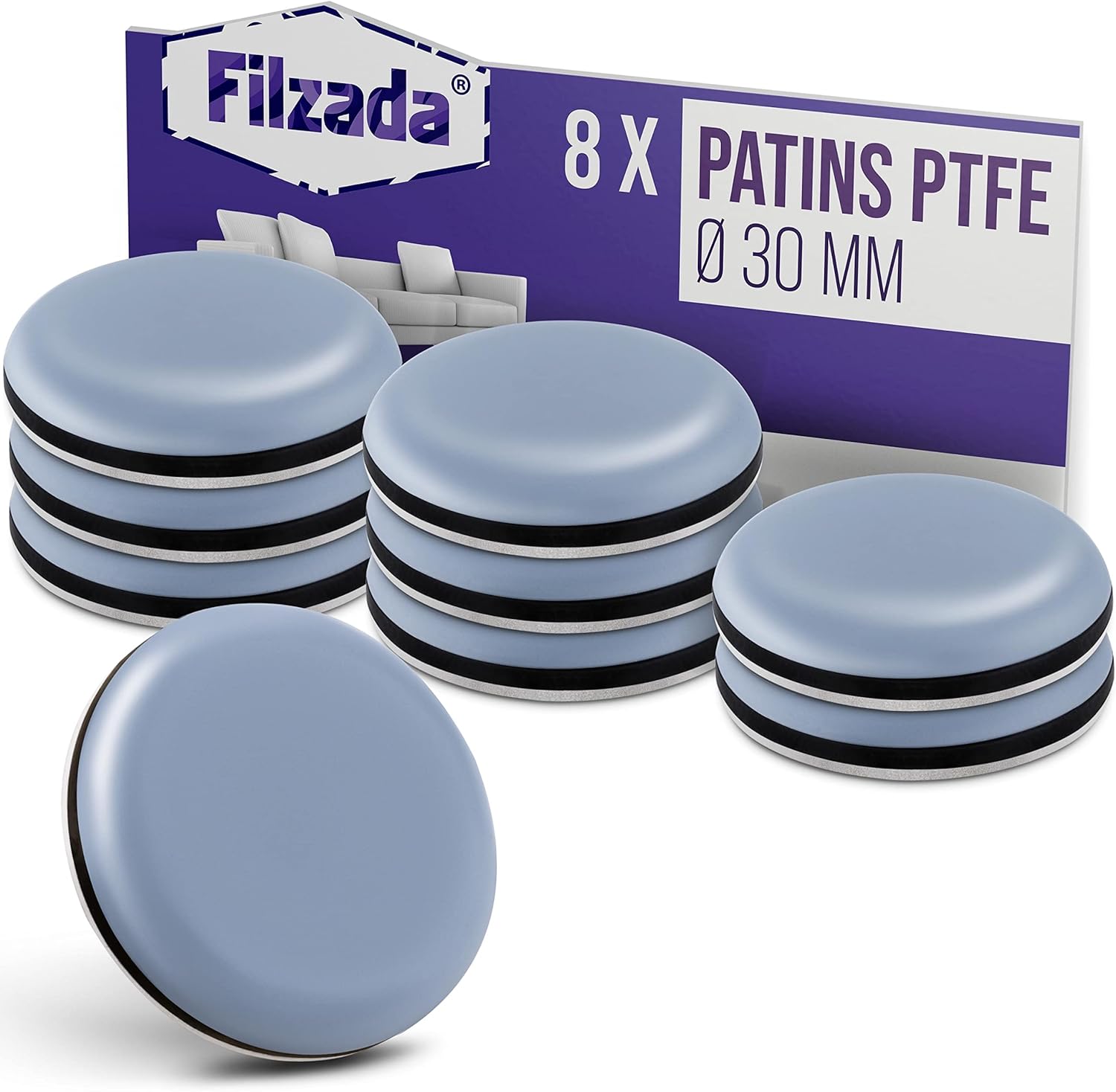 Runde, Selbstklebende Möbelgleiter Aus Teflon, Ø 30 Mm, Geräuscharm, Für Parkett- Und Fliesenböden