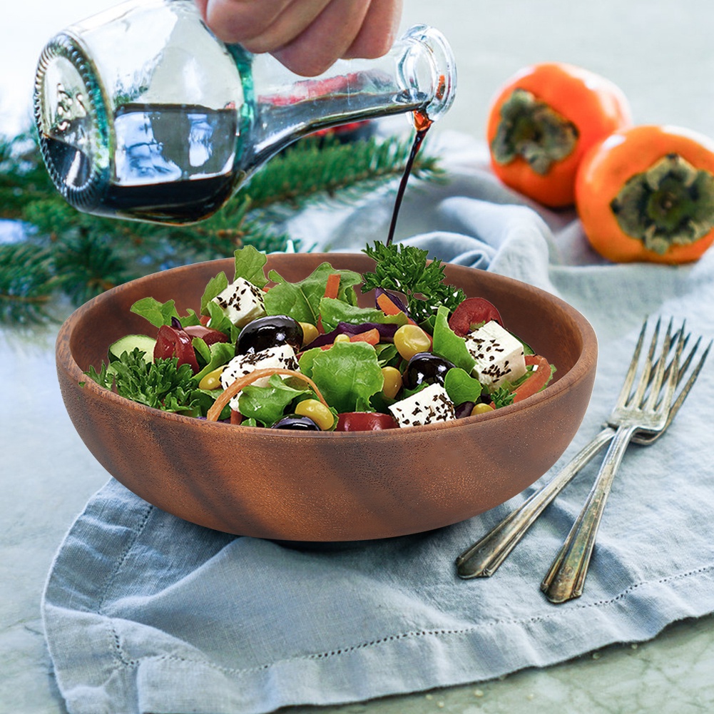 Holzteller Für Vorspeisen, Obstsalate Und Suppen, Für Zuhause Oder Cafés.
